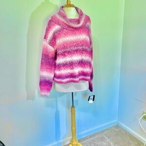 by & by NWT Women's Gradient Pink and Purple Turtleneck Sweater XXL